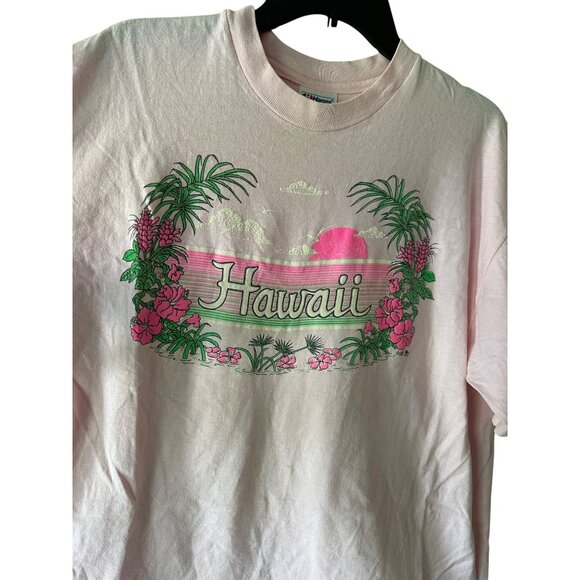 Vintage Hawaii Tshirt Neon Pink Single Stitch Graphics 1989 80s 90s1980s Read XL - Picture 11 of 11